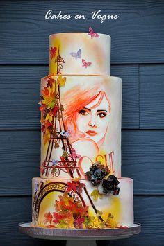 an image of a cake with the eiffel tower on it