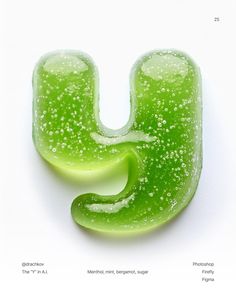 the letter u is made up of green liquid