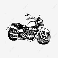 a black and white drawing of a motorcycle