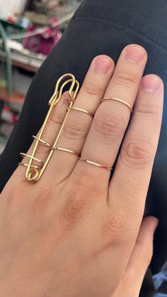 Rich golden authentic safety pin ring Safety Pin Ring, Pin Ring, Multi Ring, Ring Ring, Safety Pin, Rings Statement, Statement Rings, Beauty Book, Jewelry Rings