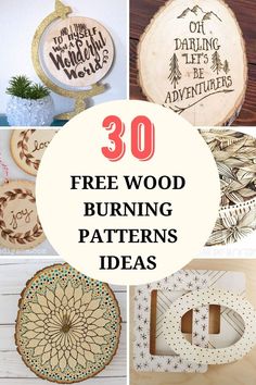 the top 10 free wood burning patterns for crafts and projects that are easy to make