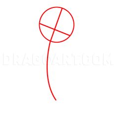 a red line drawing of a flower on a white background