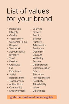 the list of value propositions for your brand is shown in orange and pink colors