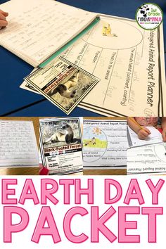 the earth day packet is filled with pictures and information for students to use in their homeschool