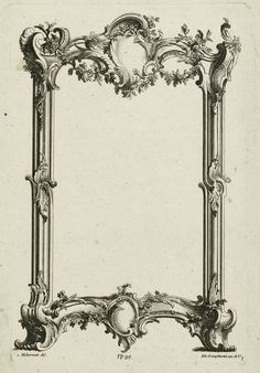 an ornate frame with scrolls and flowers