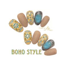 Bohemian Nails, Japan Nail, Turquoise Jewellery, Nail Idea, Nail Nail, Autumn Nails, Nail Arts, Tory Burch Miller Sandal, Nails Art