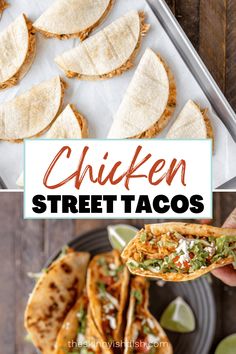 chicken street tacos with text overlay