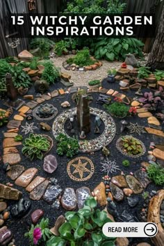 a garden with lots of rocks and plants