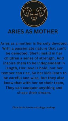 aris as mother poem on blue background with black and gold text overlaying the image