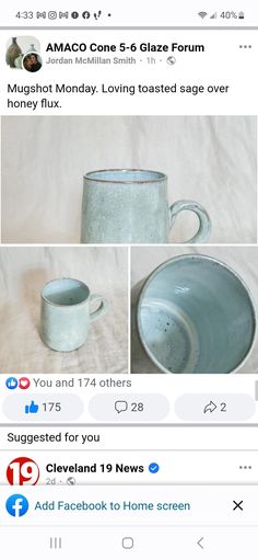 two mugs are shown on the facebook page