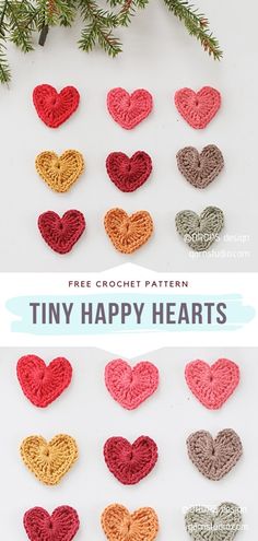 crochet heart pattern for tiny happy hearts