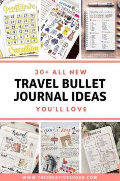 Travel Bullet Journal Ideas, Travel Bullet Journal, Creative Travel Journal, Travel Journal Ideas, Vacation Countdown, Travel Journal Cover, Travel Journal Pages, Bullet Journal Ideas, Travellers Notebook