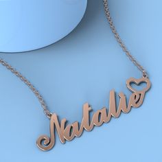 Natalie name necklace Silver Custom Necklace with heart, Personalized Gifts For Her/Him Add something extra special to your jewelry box with Name Necklace Official engravable necklaces.
									The Natalie's name necklace with little heart unique gifts Silver is best gifts for Natalie. Name Necklace Official provides affordable engravable jewelry that won't 
									break the bank. In addition, these pieces make for very thoughtful and appreciated gifts for friends and family. 
									And whether valentine's day gifts, mother's day gifts, christmas gifts, wedding gifts, graduation gifts, birthday gifts,
									 NAME NECKLACE are all the best gift choice store. Natalie Name, Engravable Jewelry, Name Necklace Silver, Necklace With Heart, Necklace Rose, Personalized Gifts For Her, She & Him, Engraved Jewelry, Gifts Birthday