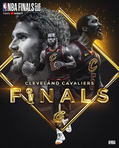 an advertisement for the cleveland cavallers'final game, featuring two basketball players