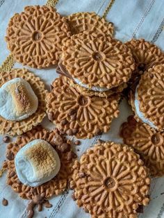 some cookies are sitting on a table