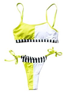 Amazon.com: Runner Island Womens Sporty Color Block String Bikini Swimsuit Two Pieces Set with Sexy Cheeky Brazilian Bottoms: Clothing Sporty Swimwear, Colorblock Swimsuit, Lifting Workouts, Swimsuit Fabric, Vacation Packing, Swimsuit Set, Swimwear Collection, Neon Yellow, Cami Tops