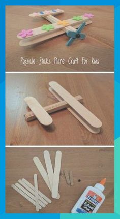 popsicle sticks are used to make craft for kids and then put them on the table