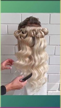 Amazing Hollywood waves 2024! Hairstyle tutorialI love this way to create very volume curls!I add hair extensions 60 cm, it is 100% natural human hair like m... Hollywood Wave Tutorial, Hollywood Glam Waves, Occasion Hairstyles, Holographic Hair, Waves Tutorial, Volume Curls, Mermaid Waves, Prom Hairstyle, Glam Waves