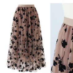 Size L-Xl Party Brown Lined Maxi Skirt, Spring Party Beige Maxi Skirt, Brown Full Maxi Skirt For Spring, Brown Full Skirt For Spring, Spring Full Skirt In Brown, Spring Brown Skirt, Chic Brown Skirt For Spring, Tulle Lights, Cottagecore Skirt