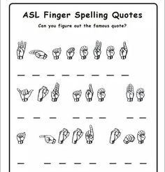 an asl finger spelling worksheet