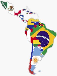 the map of south america with flags all over it