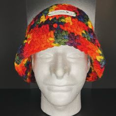 Handmade. Very Colorful! Handmade Bucket Hat For Winter, Handmade Winter Bucket Hat, Multicolor Winter Bucket Hat, Hand Knitted Winter Bucket Hat, Casual Red Bucket Hat For Winter, Multicolor Yarn Hat For Outdoor, Multicolor Outdoor Hat One Size, Multicolor One Size Hat For Outdoor, Multicolor One Size Outdoor Hat