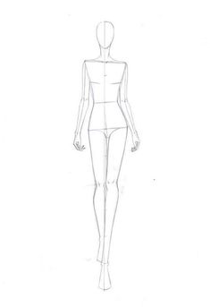 a drawing of a woman's body and head in the shape of a mannequin