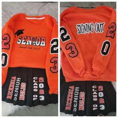 Personalized  graduation senior outfit. HS Senior sweater and skirt 2024. Skirt available in black, white, blue, red, beige, and green. Smallest Sweatshirt Small Custom Senior Outfits 2025, Graduation Pictures Sweatshirt, Senior Shirt And Skirt, Senior Skirt And Sweatshirt, Senior Year Sweatshirts, Senior Sweatshirts, Personalized Sweater, Senior Photo Outfits, Senior Year