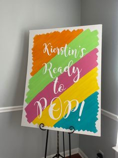 Made of thrifty board, cardstock, acrylic paint! Ready To Pop Centerpieces, About To Pop Baby Shower Ideas, Ready To Pop Printables Free, Popsicle Party