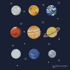 the solar system in pixel art