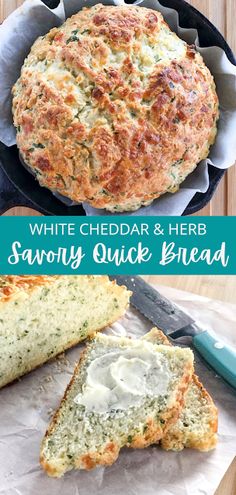 white cheddar and herb savory quick bread