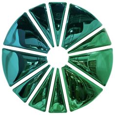 a green circular object with white stripes on it's center and bottom part in the middle