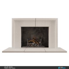 an image of a fireplace that is white