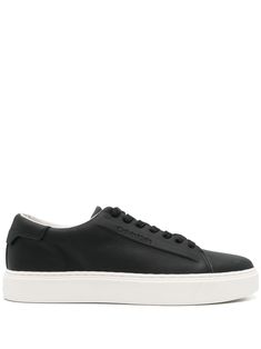 black calf leather pebbled texture front lace-up fastening logo-debossed tongue debossed logo to the side round toe branded insole contrast lining flat rubber sole Debossed Logo, Balenciaga Track, Trainers Black, Balenciaga Triple S, Leather Trainers, Fine Watches, Custom Watch, Derby Shoes, Athletic Sneakers