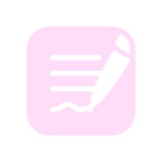 a pink square icon with a pen on it