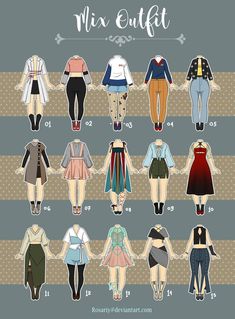 an illustrated poster showing different types of women's clothes and their measurements for each body type