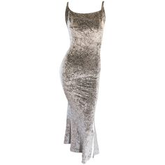 Sexy 90s JANINE OF LONDON for LILLIE RUBIN silver gray crushed velvet metallic bodycon dress! Features the softest crushed velvet that stretches to fit. Has what first appears to be silver sequins or beads is actually metallic in the fabric. Hidden zipper up the side with hook-and-eye closure. Fitted bodice with a flattering fitted torso, and a slight mermaid hem. Slit at each side of the hips reveals just the right amount of attention, and is amazing on the dance floor! Such a flattering dress Petite Cocktail Dresses, Gray Cocktail Dress, Crushed Velvet Dress, Girls Couture, Beaded Cocktail Dress, Sequin Bodycon Dress, Sequin Cocktail Dress, Flattering Dresses, Dolce E Gabbana