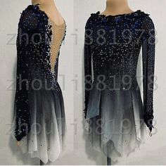 the back of a black and white dress with sequins on it