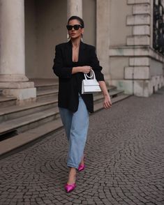 Jeans Blazer Outfit, Jeans Blazer, Chic Jeans, Dressy Casual Outfits, Clueless Outfits, Effortlessly Chic Outfits, Looks Street Style, Fashion Victim, Blazer With Jeans