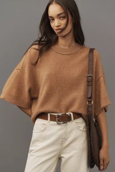 The Goldie Crew-Neck Cashmere Sweater: Brushed Edition | Anthropologie Anthropologie, Cashmere, Size Medium, Crew Neck