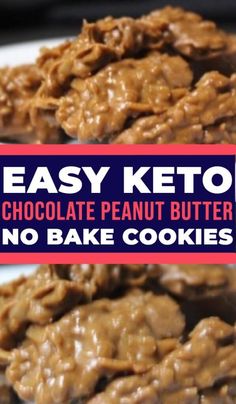 easy keto chocolate peanut butter no bake cookies