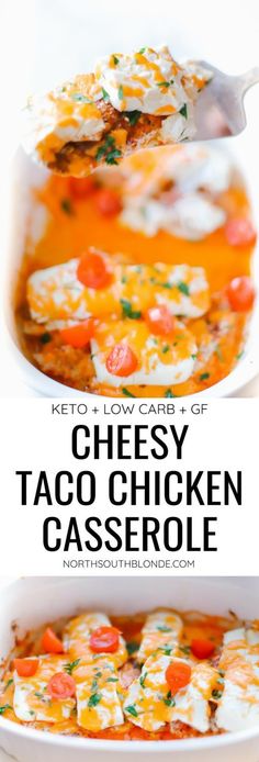 cheesy taco chicken casserole is an easy and delicious side dish