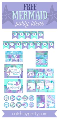 free mermaid party printables for kids and adults