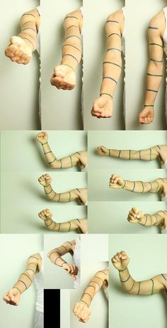 multiple images of the legs and arms of a human being stretched out in different positions