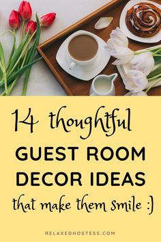 Guest room decorating ideas. Guest room decor on budget. Guest Room Special Touches, Guest Room Theme Ideas, Guest Room Touches, Guest Bedroom Bed Tray Ideas, Guest Bedroom Tray On Bed, Guest Room Tray Ideas, Guest Room Ideas On A Budget, Bed And Breakfast Ideas Guest Rooms, Room Dresser Decor Ideas