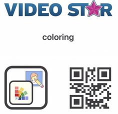 an advertisement for a video store with qr code and coloring on the screen