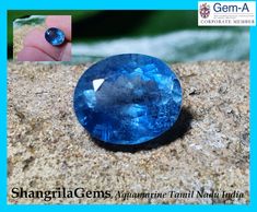 10mm 2.63ct Aquamarine oval faceted gem Deep Blue unheated from Tamil Nadu India 10 by 8.2 by 5.7mm