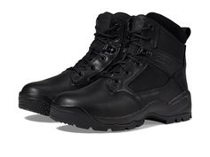 5.11 Tactical 6 ATAC 2.0 Side Zip - Women's Boots : Black 1 : The lightweight, soft-toe, durable design, reliable support, and cool interior comfort of the 5.11 Tactical&amp,#174, 6 ATAC 2.0 Side Zip boots make sure you always feel secure so you can perform at your best no matter the terrain or the job demands. Ideal for tactical boot for law enforcement, military, and tactical operators. 840D nylon upper with a full grain leather toe. Traditional lace-up style with sturdy fabric lace and tonal metal eyelets for a secure fit. Inside YKK zipper closure for easy on and off. Breathable tongue construction with better air flow for added comfort. Moisture-wicking textile lining offers excellent breathability. Odor Control technology in the lining offers odor-resistance for a fresher foot enviro Cool Interior, Achilles Heel, Tactical Operator, Women's Uniforms, Side Zip Boots, Tactical Boots, Black Boots Women, Ykk Zipper, Safety Shoes