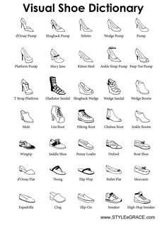 the visual shoe dictionary is shown in black and white