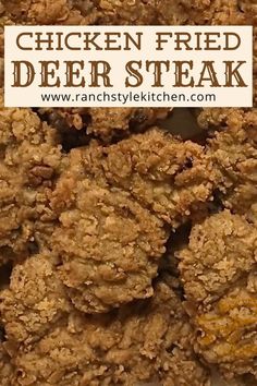 chicken fried deer steak with text overlay